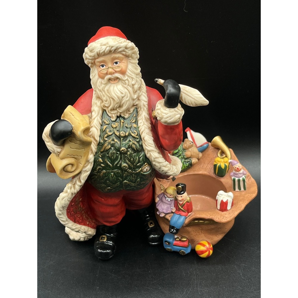 PartyLite Old World Santa Claus Figurine Tealight Holder Red Green P7262 Retired - Picture 6 of 13